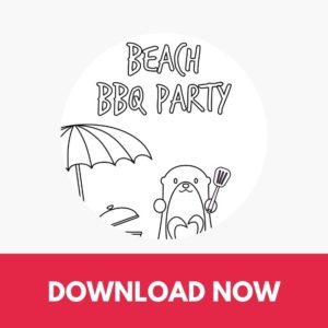 Beach Party Coloring Printable